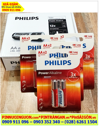 COMBO mua 01hộp 12vỉ 2viên (=24 viên) Pin Philips LR6P2B/97 Power Alkaline AA 1.5v _Giá chỉ 324.000/ Hộp